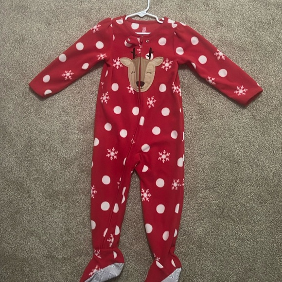 Carters Christmas Reindeer Footie Pajamas - 3T - Picture 1 of 3